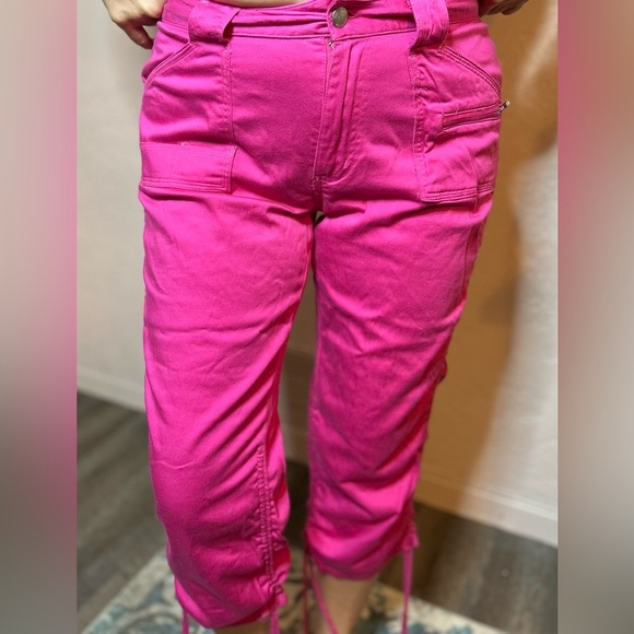 Vintage Vibrant Pink Bugle Boy Casual Capri Pants - Picture 12 of 13